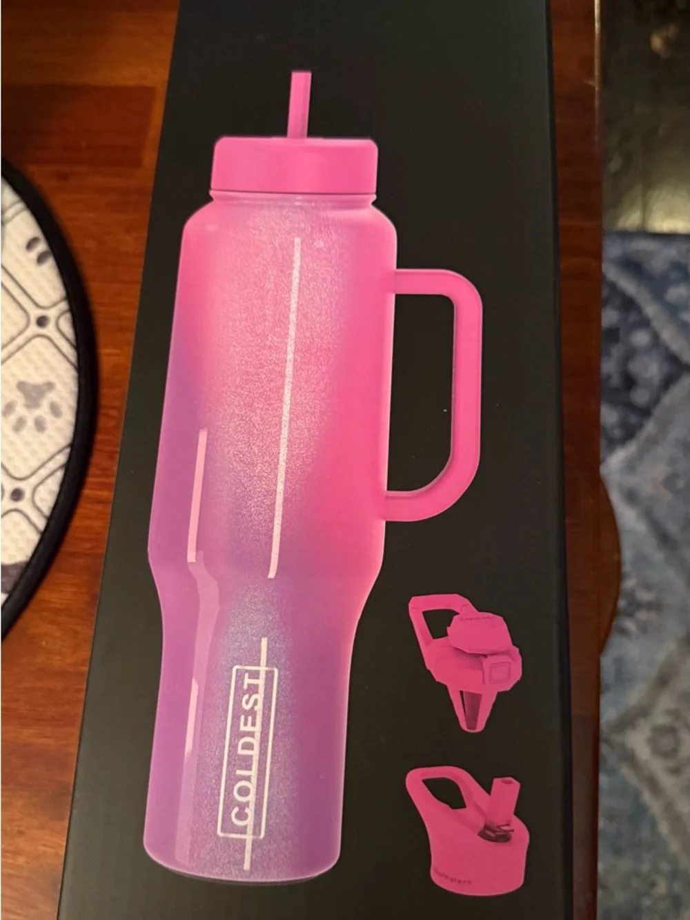 The coldest water bottle. 46 oz Mulberry Dreams w/Handle and Straw - Picture 1 of 3